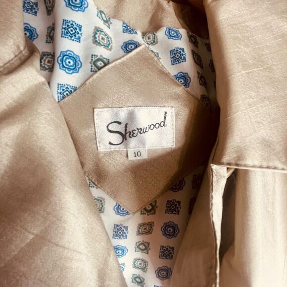 Sherwood | Tan Belted Trench Coat Vintage Classic Lined Size 10 | VGUC - Picture 5 of 14